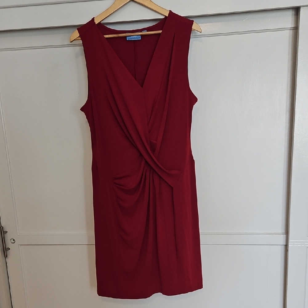 Red Sleeveless Midi Cocktail Dress